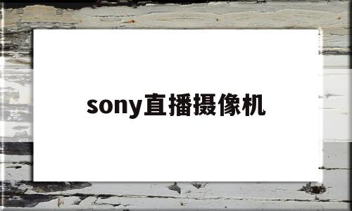 sony直播摄像机(sony摄像机做网络直播)