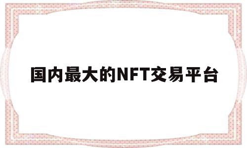 国内最大的NFT交易平台(国内目前最大的nft交易平台)