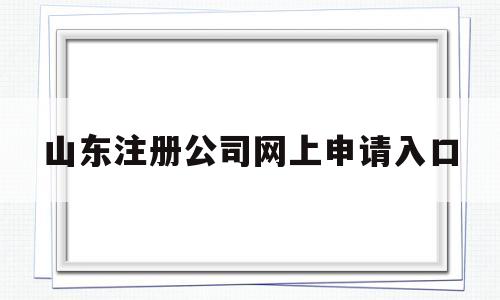 山东注册公司网上申请入口(山东注册公司网上申请入口在哪)