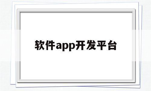 软件app开发平台(app开发用什么软件)