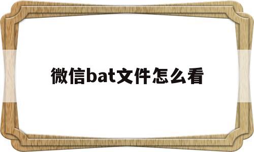 微信bat文件怎么看(微信里的ceb文件怎么打开)