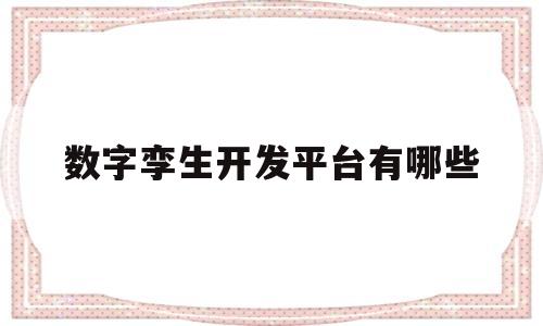 数字孪生开发平台有哪些(数字孪生开发平台有哪些项目)