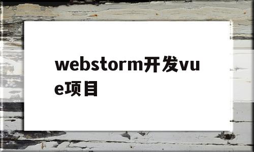 webstorm开发vue项目(webstorm配置vue开发环境)