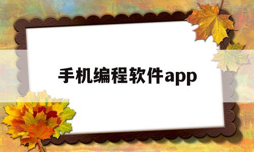 手机编程软件app(手机编程软件app有哪些)