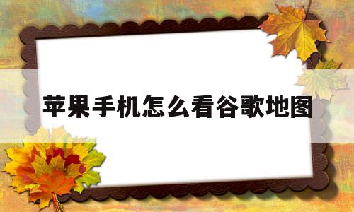 苹果手机怎么看谷歌地图(苹果手机怎么看谷歌地图导航)