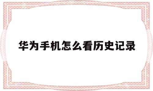 华为手机怎么看历史记录(华为手机怎么看历史记录内容)