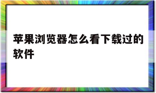 苹果浏览器怎么看下载过的软件(苹果怎么查看浏览器下载过的app)