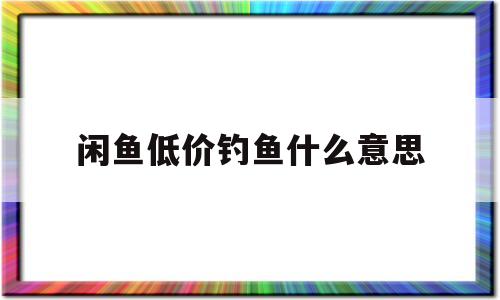 闲鱼低价钓鱼什么意思(闲鱼低价钓鱼什么意思呢)