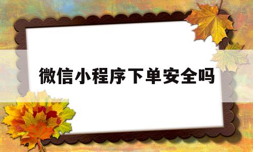 微信小程序下单安全吗(在微信小程序下单安全嘛)