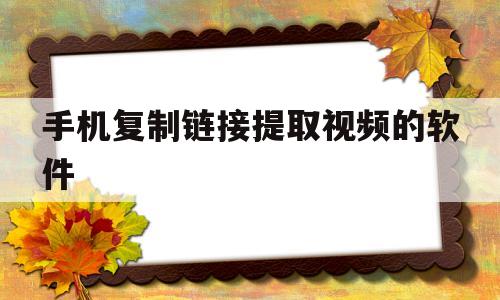 手机复制链接提取视频的软件(手机复制链接提取视频的软件有哪些)