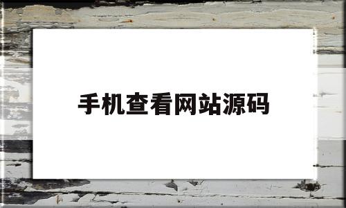 手机查看网站源码(手机怎么看网站源码)