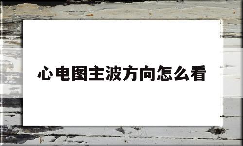 心电图主波方向怎么看(心电图的主波方向怎么看)