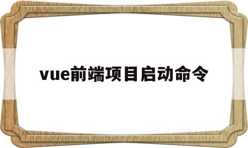 关于vue前端项目启动命令的信息