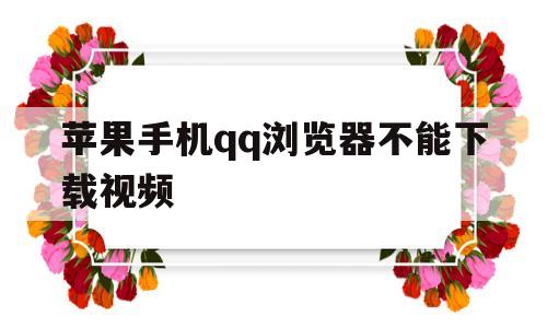 苹果手机qq浏览器不能下载视频(苹果手机浏览器不能下载视频怎么回事)