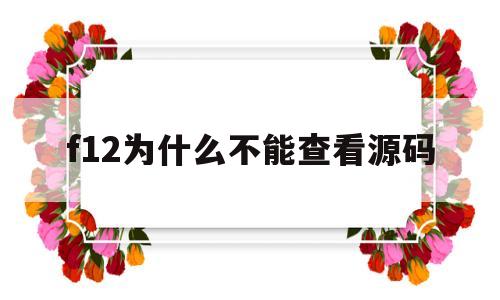 f12为什么不能查看源码(f12为什么不能查看源码信息)