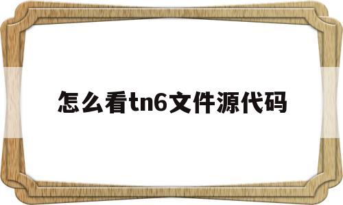 怎么看tn6文件源代码(tn6文件加密怎么看到源代码?)