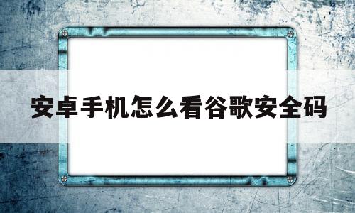 安卓手机怎么看谷歌安全码(怎么查看google安全码)