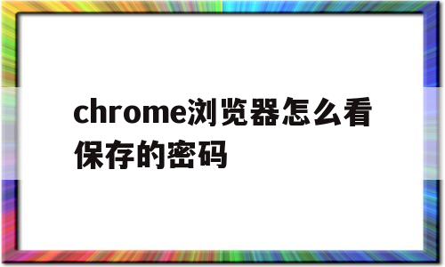 chrome浏览器怎么看保存的密码(chrome浏览器怎么看保存的密码记录)