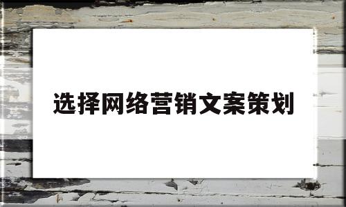 选择网络营销文案策划(网络营销方案应该写什么产品)