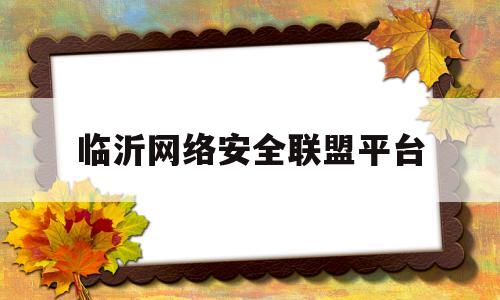 临沂网络安全联盟平台(临沂网络安全联盟平台登录入口)