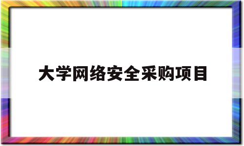 大学网络安全采购项目(大学网络安全采购项目是什么)