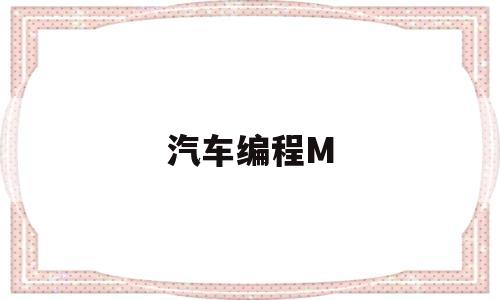 汽车编程M(汽车编程电源和普通充电器区别)