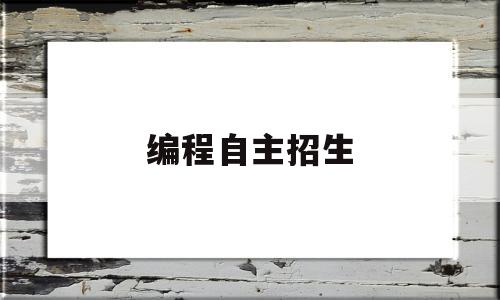 编程自主招生(编程自主招生考什么)