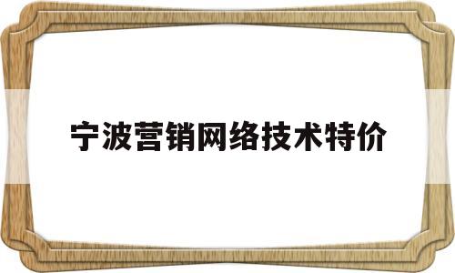 宁波营销网络技术特价(宁波seo关键词优化报价)