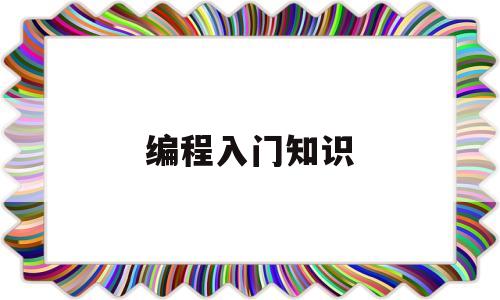 编程入门知识(编程入门知识点)