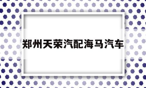 郑州天荣汽配海马汽车(郑州汽配大世界海马配件)