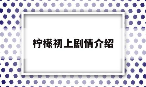 柠檬初上剧情介绍(柠檬初上结局什么意思)