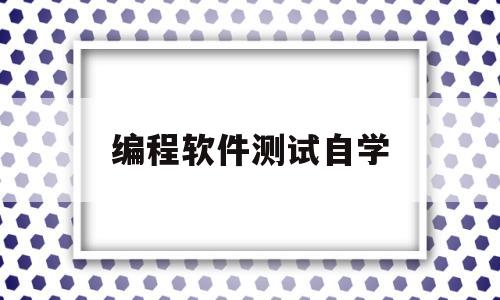 编程软件测试自学(编程测试是什么工作)