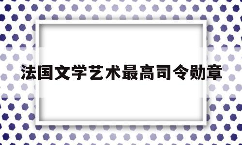 法国文学艺术最高司令勋章(法国艺术及文学勋章司令勋位)