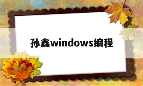 包含孙鑫windows编程的词条