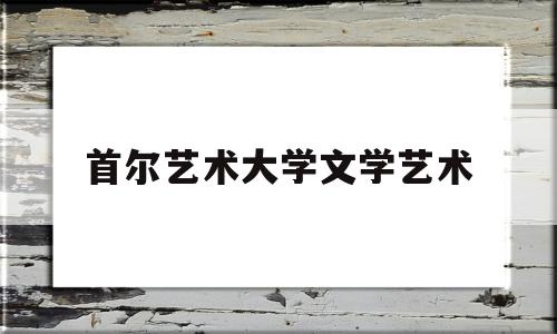 首尔艺术大学文学艺术(首尔艺术大学相当于中国什么学校)