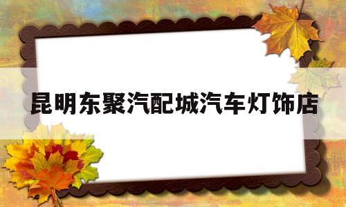 昆明东聚汽配城汽车灯饰店(昆明东聚汽配城汽车灯饰店电话)