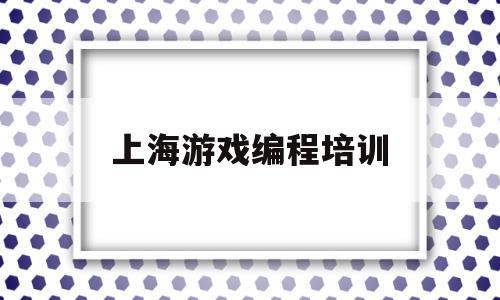 上海游戏编程培训(上海编程课程培训机构排名)