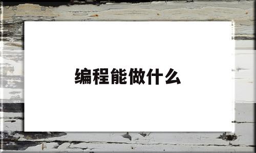 编程能做什么(编程能做什么样的贺卡)