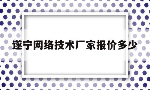 遂宁网络技术厂家报价多少(遂宁网络技术厂家报价多少钱一个月)