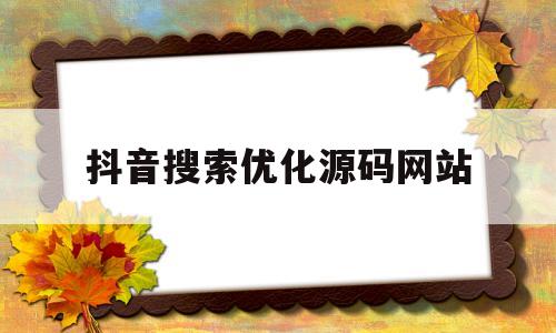 抖音搜索优化源码网站(抖音搜索优化源码网站是什么)