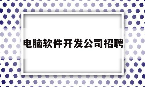 电脑软件开发公司招聘(电脑软件开发公司有哪些?)