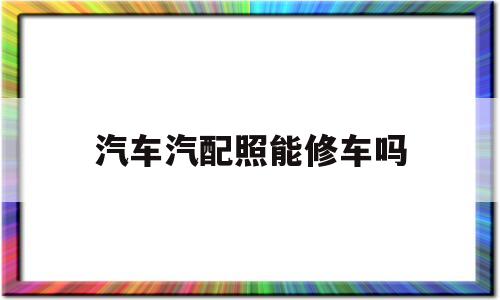 汽车汽配照能修车吗(汽配店需要什么营业执照跟许可证)