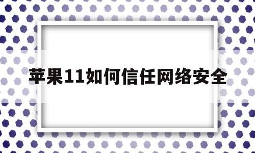 苹果11如何信任网络安全(苹果11手机怎么信任app)