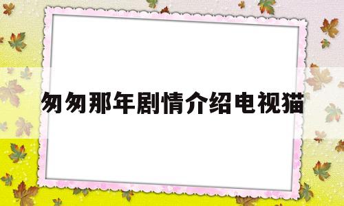 匆匆那年剧情介绍电视猫(匆匆那年剧情介绍剧情简介)