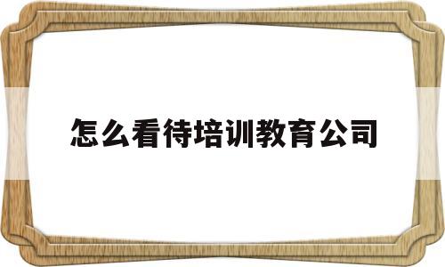 怎么看待培训教育公司(怎么看待培训教育公司的问题)