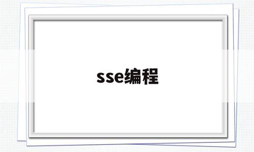 sse编程(sse编程的难度)