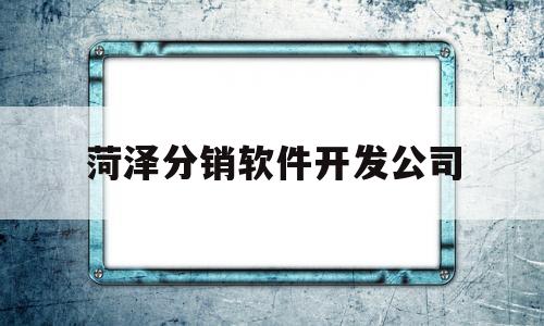 菏泽分销软件开发公司(菏泽分销软件开发公司怎么样)