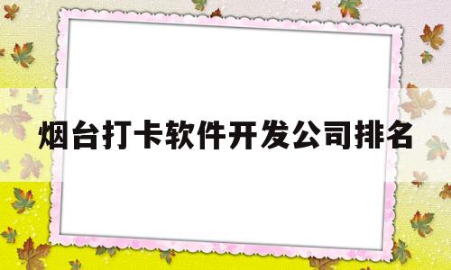 烟台打卡软件开发公司排名(烟台打卡软件开发公司排名第一)