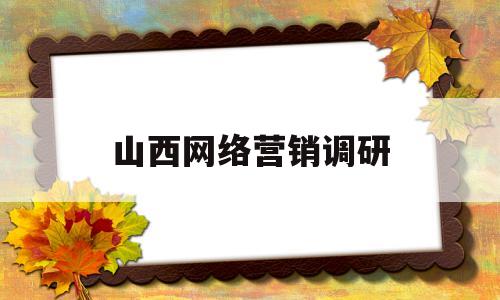 山西网络营销调研(网络营销调研的主要内容包括什么)