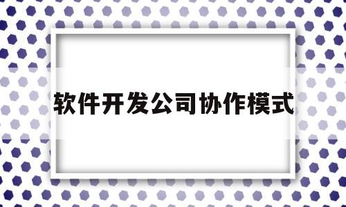 软件开发公司协作模式(软件开发合作协议书范本)